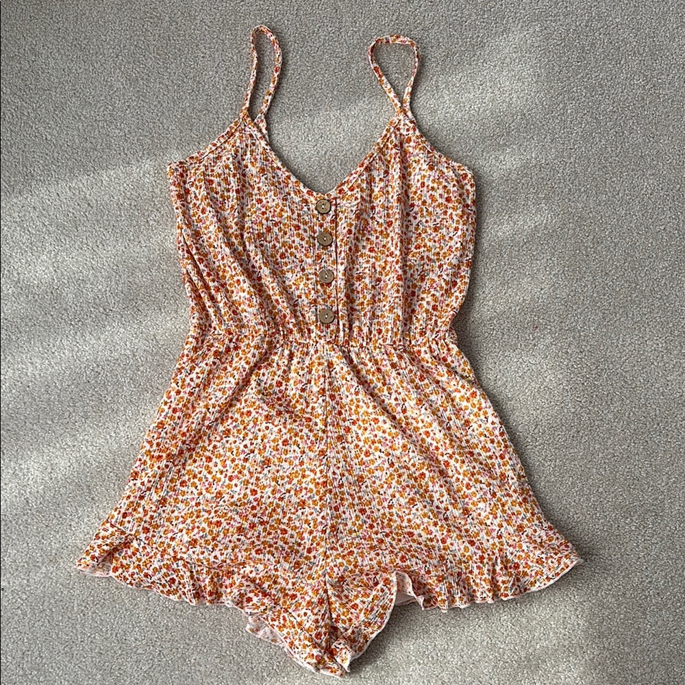 Altar’d State Floral Button-Front Romper